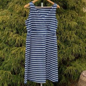 Eddie Bauer Travex Navy and White Striped Dress